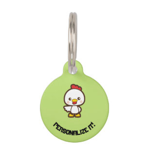 Small chicken pet tag