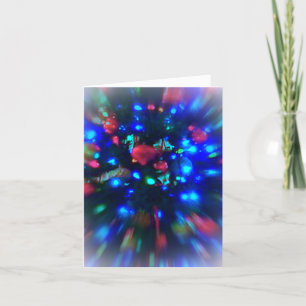 Small Christmas Card, Blue Lights Orniments Holiday Card