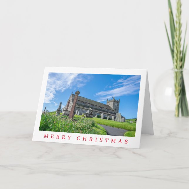 Small church in England view Christmas card  (Front)