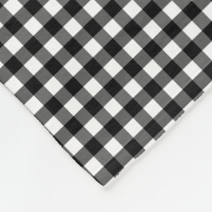 Small Classic Gingham Check Plaid Pattern Black  Fleece Blanket