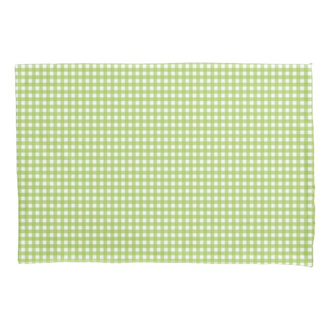 Small Classic Gingham Check Plaid Pattern Green  Pillowcase (Front-Left)
