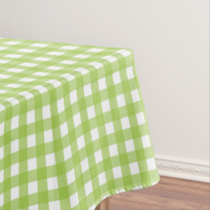 Small Classic Gingham Check Plaid Pattern Green  Tablecloth