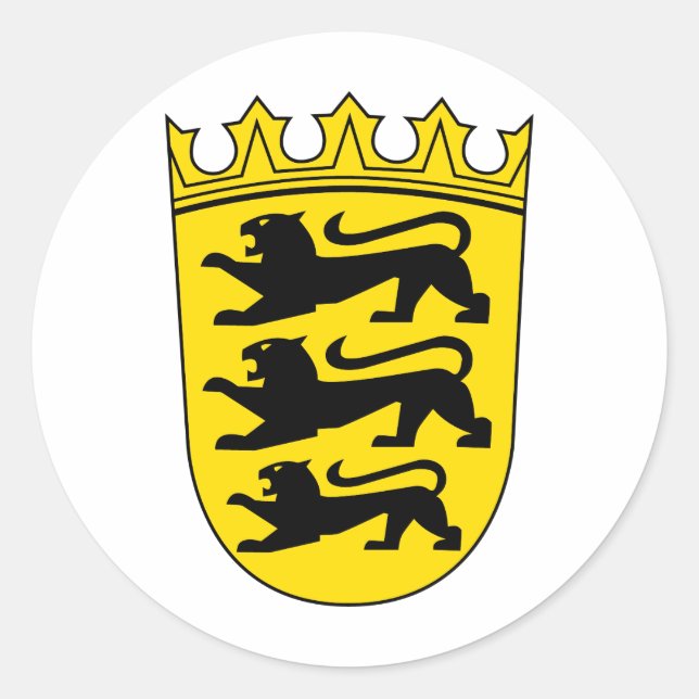 Small coat of arms of Baden-Württemberg Classic Round Sticker (Front)