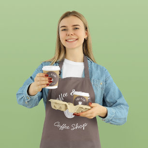 Small Coffee Shop Cottage Logo Apron