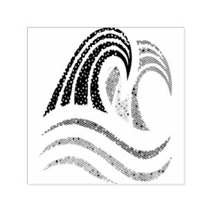 Small Colorful Waves Patterns Self-inking Stamp