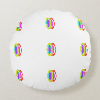 Small Coloured Pattern Art Wide Gaps Round Cushion