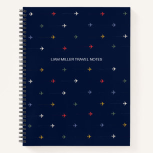 Small Colourful Aeroplanes Pattern Notebook