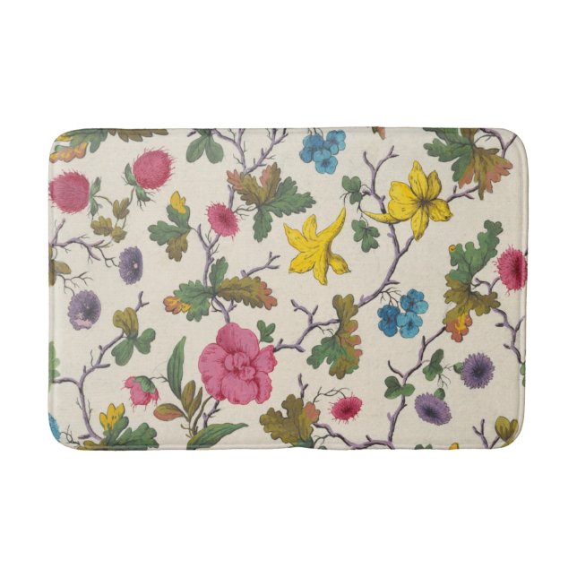 Small colourful flowers textile design Bath Mat (Front)