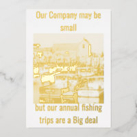 "Small Company Annual Fishing Trip" flat Foil card