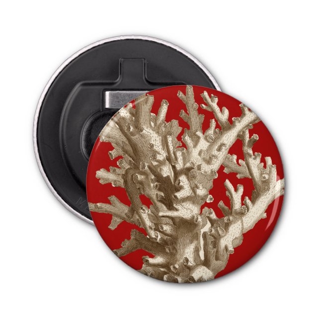 Small Coral in Red Bottle Opener (Front)