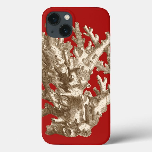 Small Coral in Red Case-Mate iPhone Case (Back)