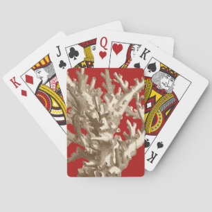 Small Coral in Red Playing Cards