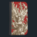Small Coral in Red Samsung S4 Wallet Case<br><div class="desc">Go underwater to explore the sea with all these different sea creatures. This vintage piece of sea art involving a red background and stylish tan coral is a perfect addition to any sea anemone lovers. Get your art print today on your product.</div>