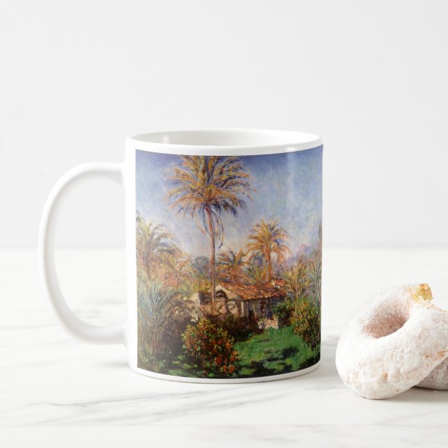 Small Country Farm in Bordighera by Claude Monet Coffee Mug (With Donut)