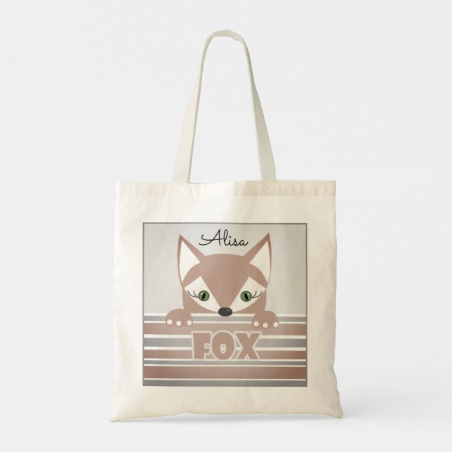 Small, curious Fox Tote Bag (Back)