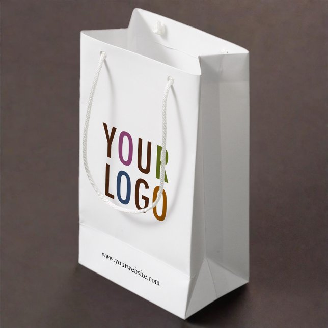 Small Custom Paper Shopping Bag with Company Logo (MISOOK White Small Gift Bag with Logo)