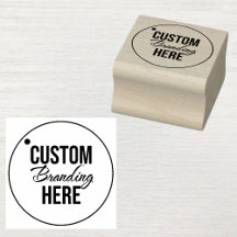 Small Custom Wooden Rubber Stamp With Logo