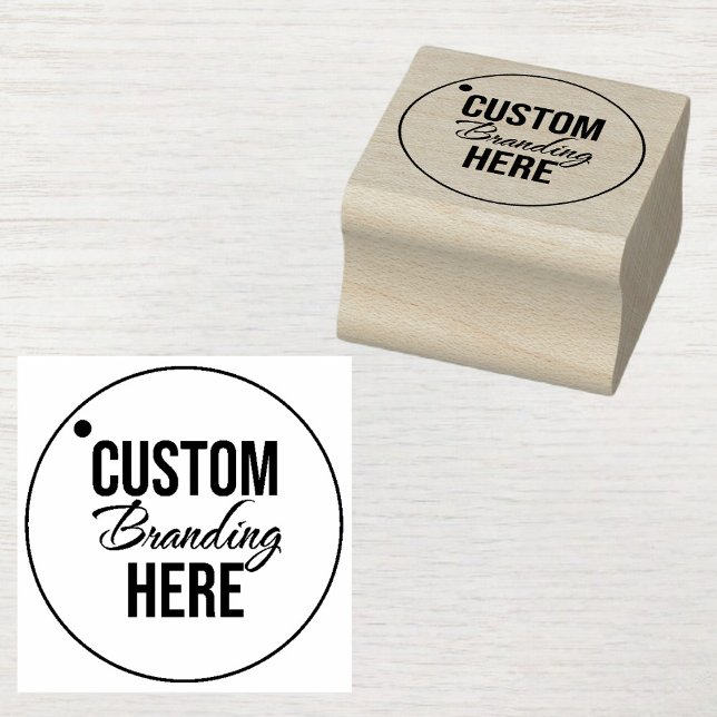 Small Custom Wooden Rubber Stamp With Logo (small custom logo wooden stamp)