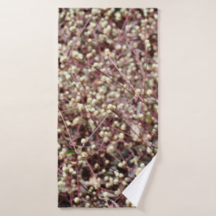 Small cute little ball shaped form wild white bush bath towel