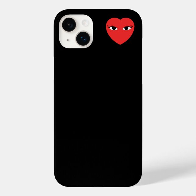 Small Cute Red Heart with Eyes Case-Mate iPhone Case (Back)