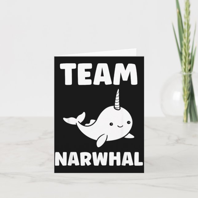 Small Cute Simple Minimalist Sea Unicorn Team Narw Card (Front)