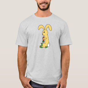 Small Cute Yellow Cartoon Bunny Holding A Carrot T-Shirt