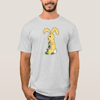Small Cute Yellow Cartoon Bunny Holding A Carrot T-Shirt