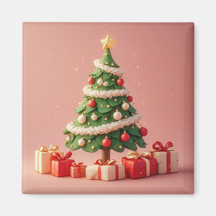 Small Decorated Christmas Tree With Presents Magnet