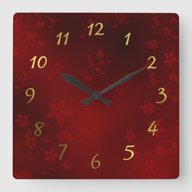 small delicate Asian flowers on a festive clock (Front)