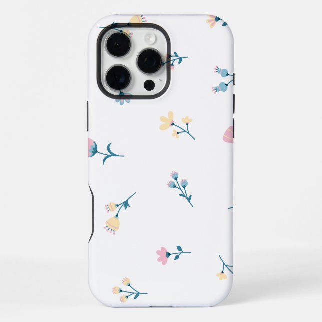 Small Delicate Flowers in Pastel Colours iPhone Case (Back)