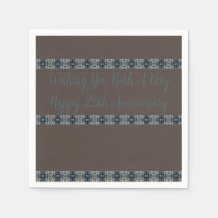 Small Designer Brown And Turquoise Napkin