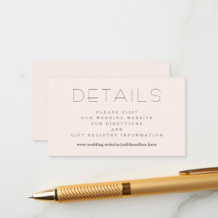 Small Details Wedding Website Enclosure Card