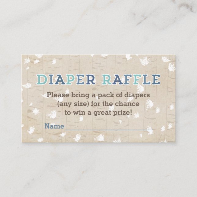 Small Diaper Raffle Ticket for Baby Shower Enclosure Card (Front)