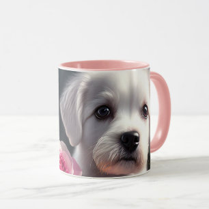 Small Dog And Rose Collection Mug