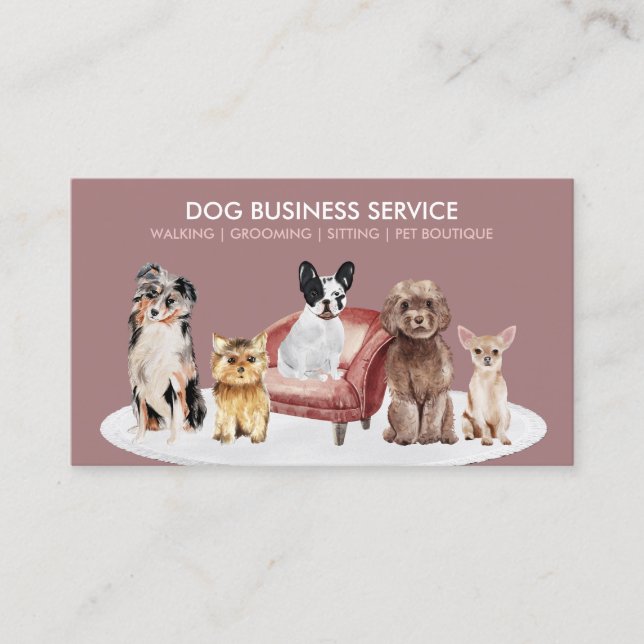 Small Dog Boutique Service Business Card (Front)
