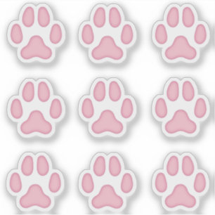 Small Dog Paw Prints Pink Animal Tracks Sticker