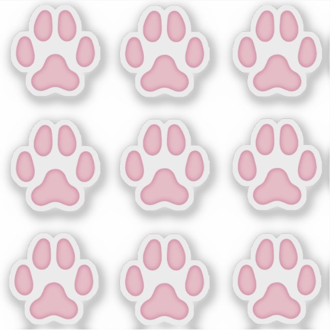 Small Dog Paw Prints Pink Animal Tracks Sticker (Front)