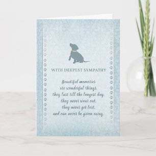 Small Dog Sympathy Beautiful Memories Card