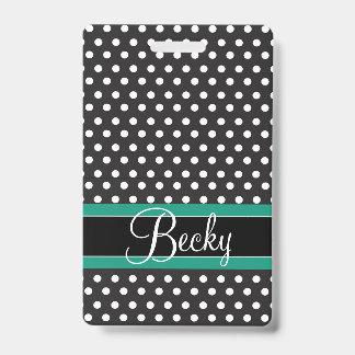 Small Dots Luggage Tag ID Badge
