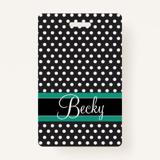 Small Dots Luggage Tag ID Badge