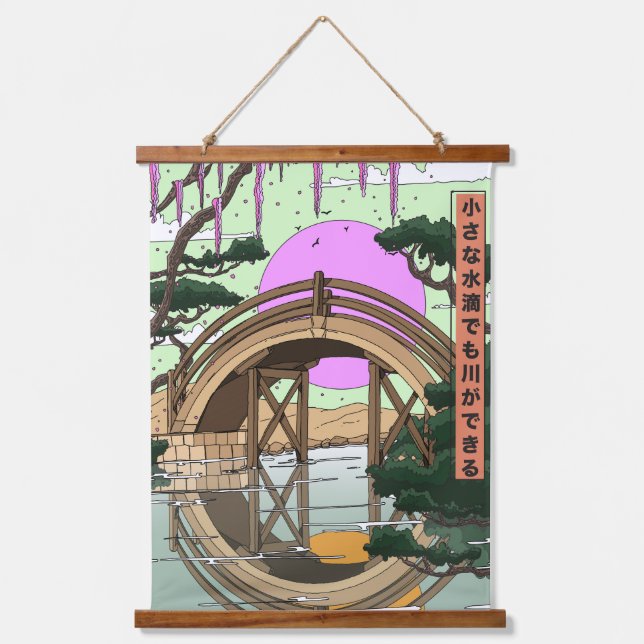 Small drops of water can also make a river hanging tapestry (Front)