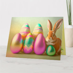 Small Easter Bunny and Eggs Collection Card