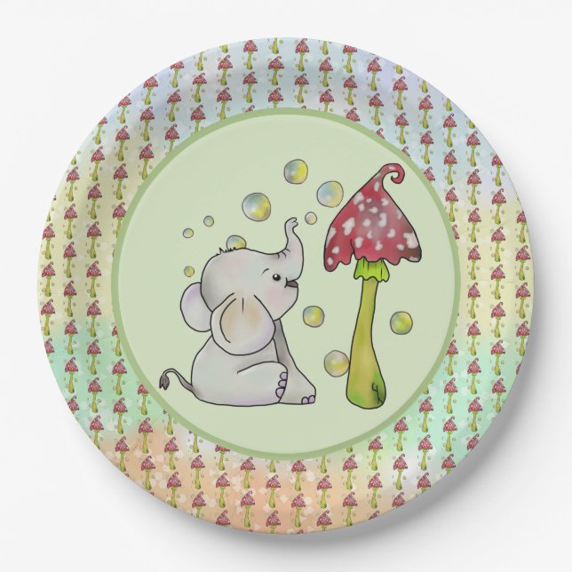 small elephant paper plate (Front)