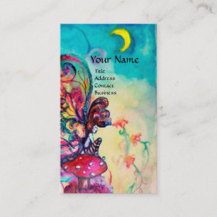Small Elf of Mushrooms In the Night , Fantasy Business Card