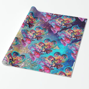Small Elf of Mushrooms -MAGIC BUTTERFLY PLANT Wrapping Paper