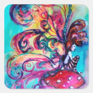 Small Elf of Mushrooms Square Sticker