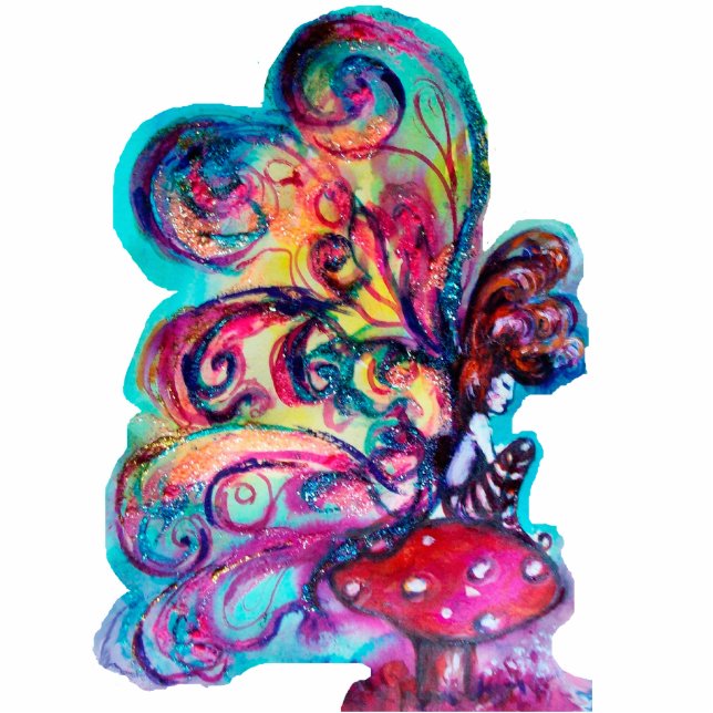 Small Elf of Mushrooms Standing Photo Sculpture (Front)