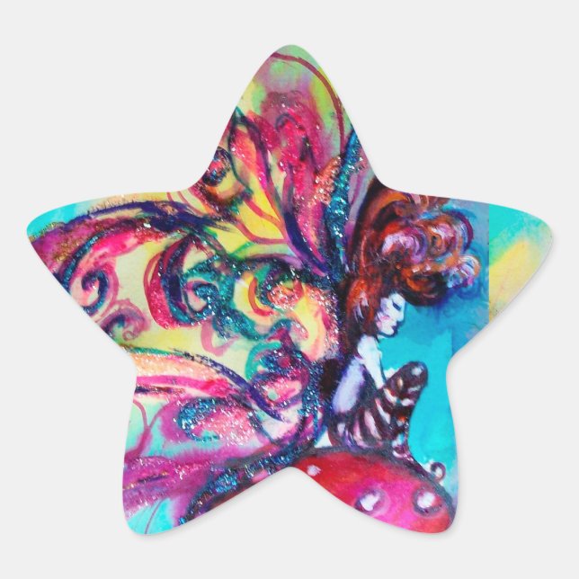 Small Elf of Mushrooms Star Sticker (Front)