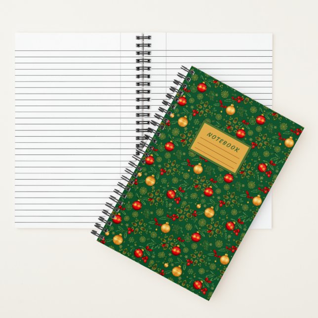 Small Emerald Green Christmas Notebook (Inside)