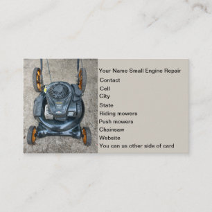 Small engine lawn mower repair business card